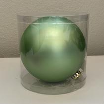 Bola natal fosca tubo verde claro 15cm Bola natal fosca tubo verde claro 15cm
