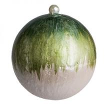 Bola Natalina Decorada Verde 10cm - Conjunto com 3 Unidades