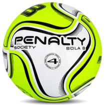 Bola Penalty Society 8 Infantil N4 Amarelo Neon Kick Off - 8 a 12 Anos