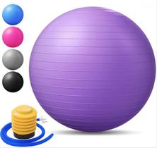 Bola Pilates 55Cm Com Bomba Cor Roxo