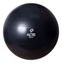 Bola Pilates 55cm Preto Com Bomba - Acte Sport