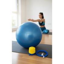 Bola Pilates 85cm Azul Antiestouro 300kg c/ Bomba Bola Pilates 85cm Azul Antiestouro 300kg c/ Bomba