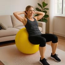 Bola Pilates Ginástica 75cm Amarelo Yoga Fisioterapia Fitness Academia Alongamento Exercícios 200kg Anti Buster e Anti Derrapante Bola Pilates Ginástica 75cm Amarelo Yoga Fisioterapia Fitness Academia Alongamento Exercícios 200kg Anti Buster e Anti Derrapante