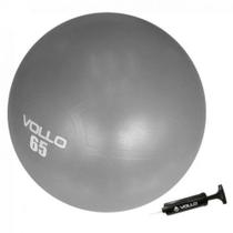 Bola Pilates Ginastica Gym Ball 65 Cm Cinza com Bomba Vollo Sports