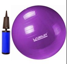 Bola pilates suiça s - 55cm - roxa com bomba de inflar liveup