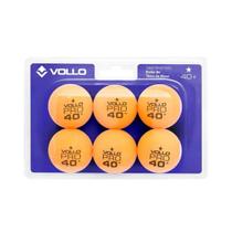 Bola ping pong Vollo 1 Estrelas kit 6 unidades - unissex - laranja