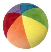Bola plush colorida com chocalho