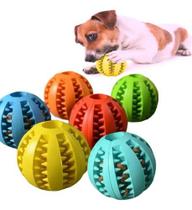 Bola Pra Cachorro Porta Petisco Brinquedo Pet Kit 6 Bolinhas Cor Sortidas Pequenas - 5cm
