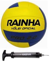 Bola rainha volei oficial pró 2.0 + bomba de ar kagiva dupla ação