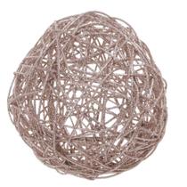 Bola Rattan Decoração Natalina 20 Cm Cor Nude Peso 360 G