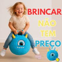 Bola Saltitante de Pelúcia com Bomba de Ar Divertida Macia Brinquedo Infantil Criativo Decorativo Criança Pequena Pular
