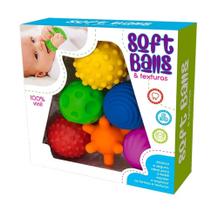 Bola Sensorial Tátil Soft Balls Para Bebe Kit Com 6 Montessori - toyer
