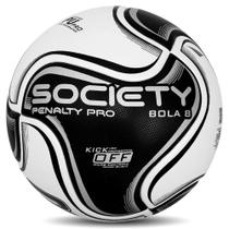 Bola Society Penalty 8 Pró Preta Profissional Grama Sintética Kick Off