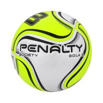 Bola society penalty 8 x branca e verde limão