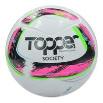 Bola Society Topper Samba Profissional Branco e Rosa