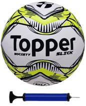 Bola Society Topper Slick Amarela + Bomba De Ar Bola Society Topper Slick Amarela + Bomba De Ar