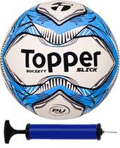 Bola Society Topper Slick Azul + Bomba de Ar