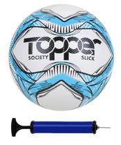 Bola Society Topper Slick Azul + Bomba de Ar