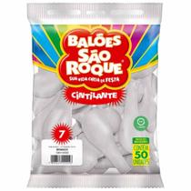 Bola Soprar N.7 Branco Cintilante C/50 un / Pct / São Roque