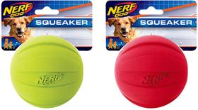 Bola Squeak Grande Vermelha e Verde para Cães Nerf Dog