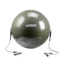 Bola Suíça P/ Pilates C/ Extensores Liveup Sports Ls3227 65Cm Cinza Bola Suíça P/ Pilates C/ Extensores Liveup Sports Ls3227 65Cm Cinza