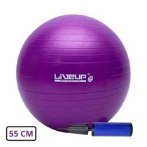 Bola Suiça para Pilates 55cm Roxa com Bomba de Inflar - LiveUp