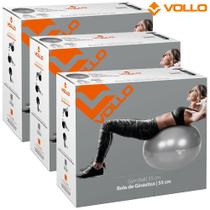 Bola Suíça para Pilates e Yoga Gym Ball com Bomba 55cm Vollo Sports (3 Unidades)