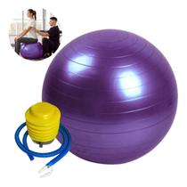 Bola Suiça Pilates 75cm E Bomba Ar Manual Suporta até 200kg Exercícios em Geral Abdominal