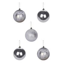 Bola Tb Jingle 7cm C/5pcs Prata ATEF Bola Tb Jingle 7cm C/5pcs Prata ATEF