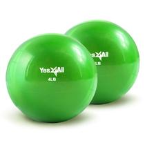 Bola tonificante ponderada Yes4All Soft Smooth, 2 kg, par verde