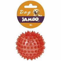 Bola TPR Grande Vermelha Espinho com Som Jambo para Cães