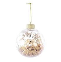 Bola transp c/bolas ouro 10cm jg c/4 pc