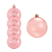 Bola Transparente Rosa 10cm 4un Florarte