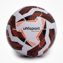 Bola Uhlsport Resist Synergy Campo Branco/Laranja/Preto Costurada à Mão, Alta Durabilidade e Excelente Controle