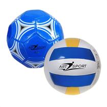 Bola Vôlei de Praia + Bola Futebol Tamanho Oficial Azul