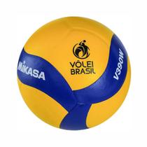 Bola Voleibol Mikasa Modelo V390W Padrão FIVB Vôlei Jogo Quadra Amador Treino Oficial em Couro