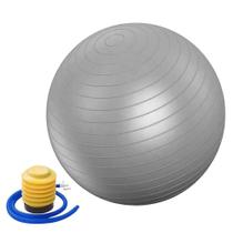 Bola Yoga Pilates Fitness Suíça 60 cm Cinza com Bomba CBRN16129 Bola Yoga Pilates Fitness Suíça 60 cm Cinza com Bomba CBRN16129