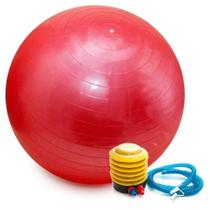 Bola Yoga Pilates Fitness Suíça 60 cm Vermelho com Bomba CBRN16181