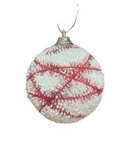 Bolas brancas arvore natal com fitilho vermelho luxo c/6 Bolas brancas arvore natal com fitilho vermelho luxo c/6