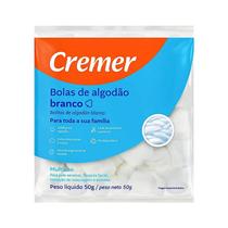 Bolas De Algodão Branco 100% Puro Extra-absorvente Macio 50g Cremer