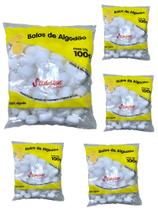 Bolas de Algodão Sussex 100g, Branco - Kit com 5 Pacotes Bolas de Algodão Sussex 100g, Branco - Kit com 5 Pacotes