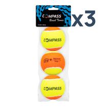 Bolas de Beach Tennis Compass Tennis - Kit com 3 Packs Bolas de Beach Tennis Compass Tennis - Kit com 3 Packs