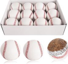 Bolas de beisebol Baisidiwei, pacote com 12 unidades, tamanho padrão para treino Bolas de beisebol Baisidiwei, pacote com 12 unidades, tamanho padrão para treino