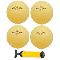 Bolas de borracha macia amarela Aolowewin de 4 x 9 cm com bomba