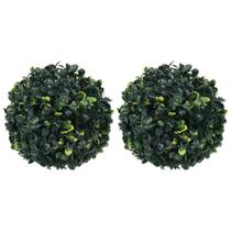 Bolas de buxo artificiais vidaXL 2 peças de polietileno verde de 22 cm