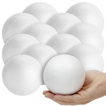 Bolas de espuma Juvale, 10 cm, pacote com 12, poliestireno branco para artesanato