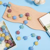 Bolas de feltro Garland Boao Pom Pom 2 m coloridas, 24 unidades