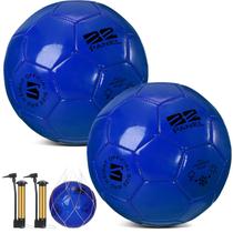 Bolas de futebol Shappy Size 4, azul escuro, 20 cm, pacote com 2 unidades com bomba