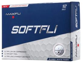 Bolas de Golfe Maxfli SoftFli Brilhantes Brancas Pacote com 12 Bolas de Golfe Maxfli SoftFli Brilhantes Brancas Pacote com 12
