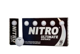 Bolas de golfe Nitro Long Distance de alta durabilidade (15 unidades) brancas
